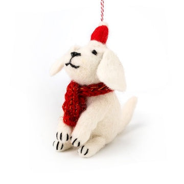 Snowy Dog Wool Decoration