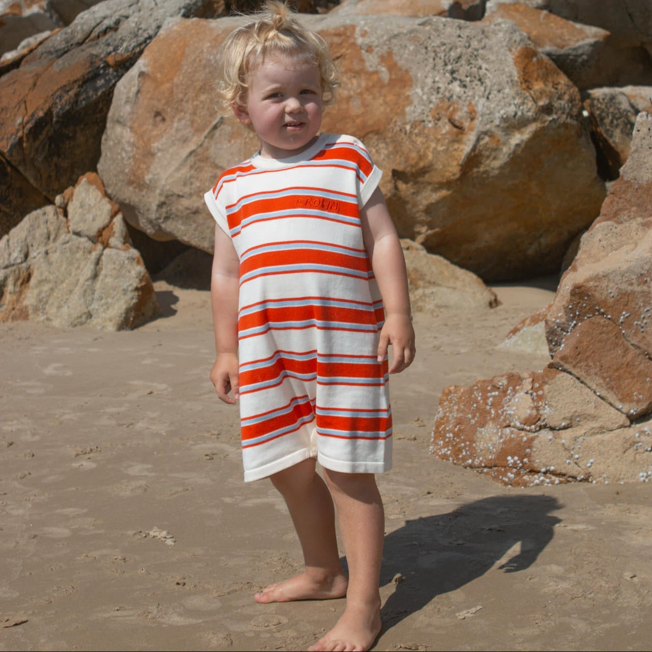 Island Stripe Baby Playsuit