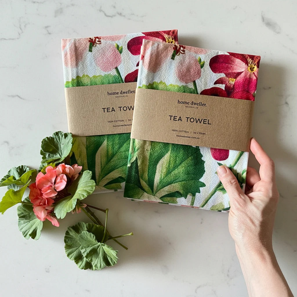 Geranium Tea Towel