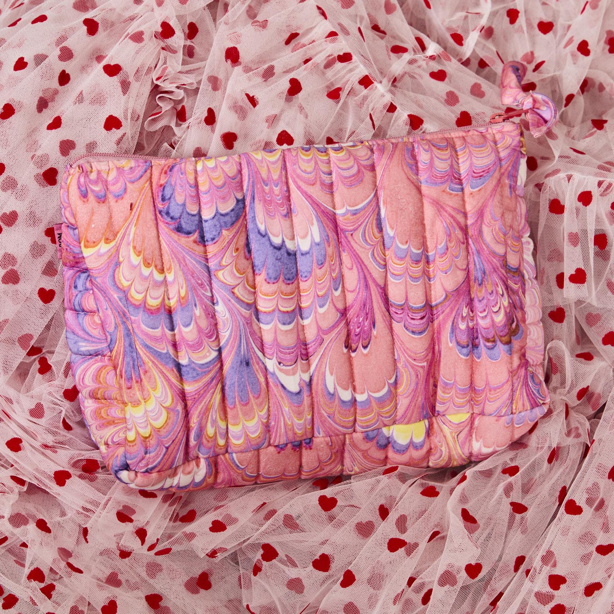 Cosmic Marble Quilted Cotton Toiletry Purse