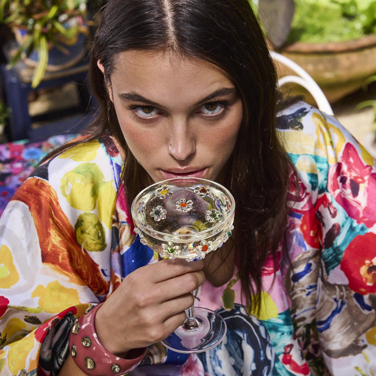 Flower Power Cocktail Glass Set of 2
