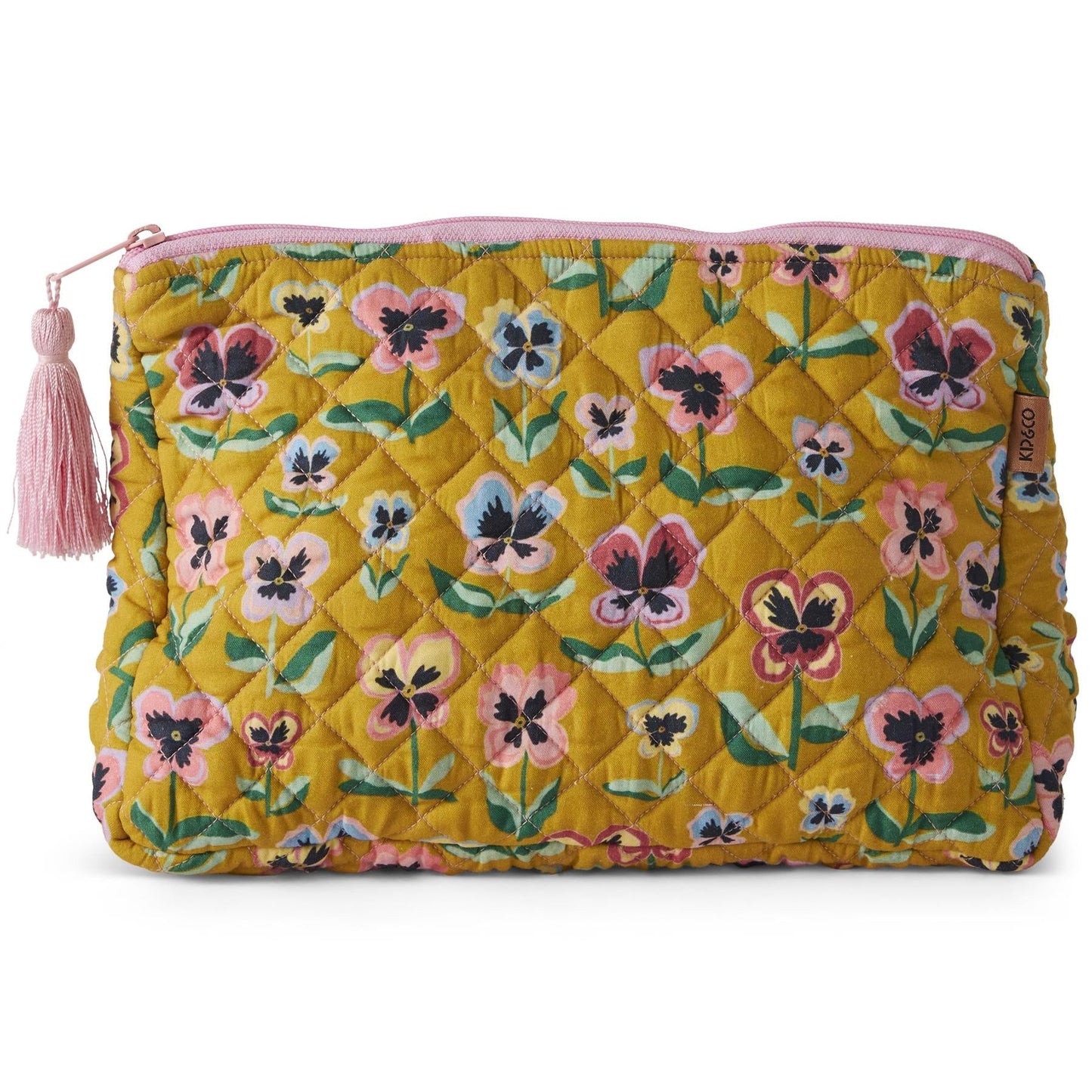 Pretty Pansy Quilted Cotton Toiletry Purse