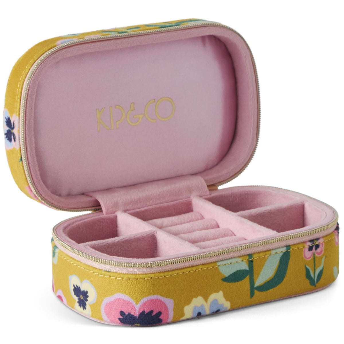 Pretty Pansy Travel Velvet Jewellery Box
