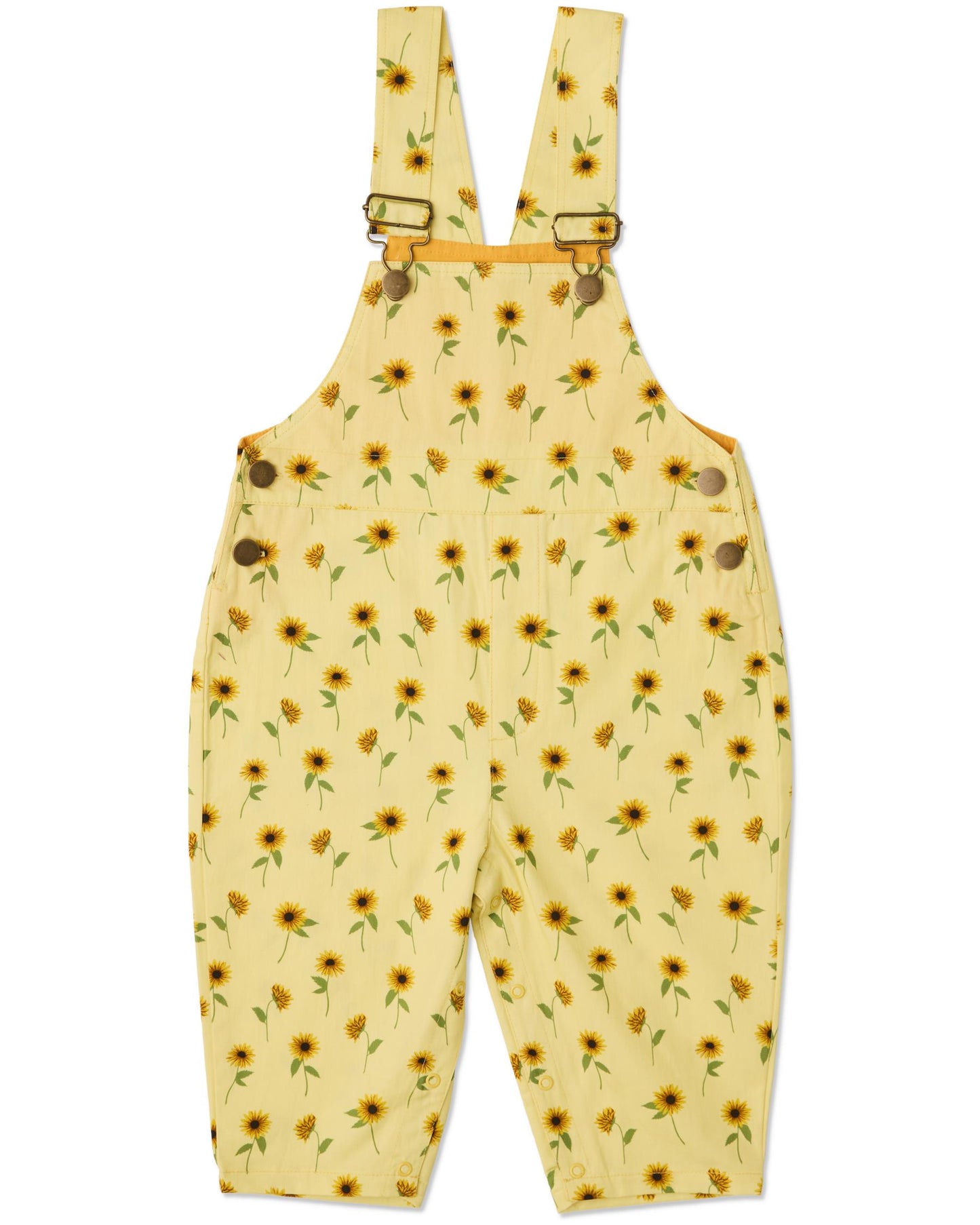 Sunflower Delight Baby Cotton Drill Overalls