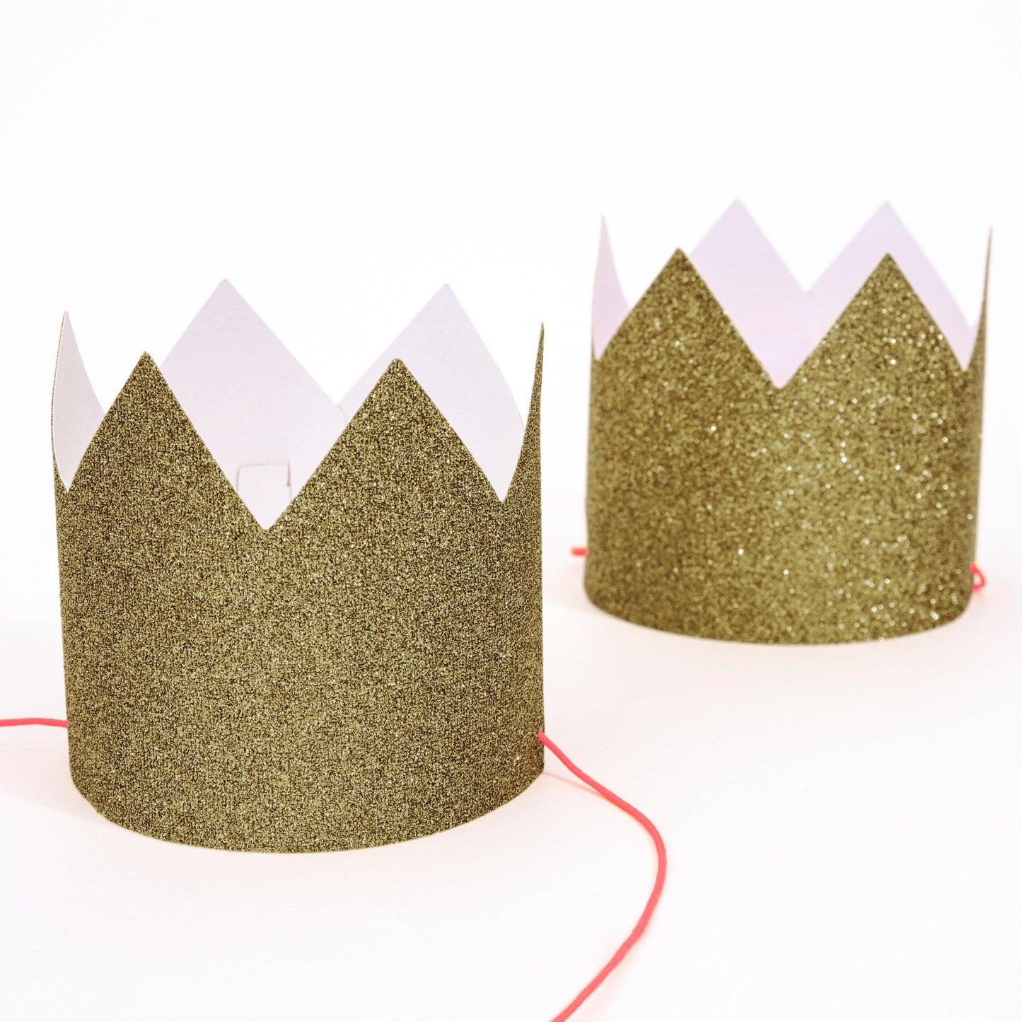 Mini Gold Glitter Crowns Pack of 8