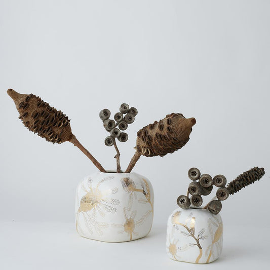 Old Man Banksia Cube Vase