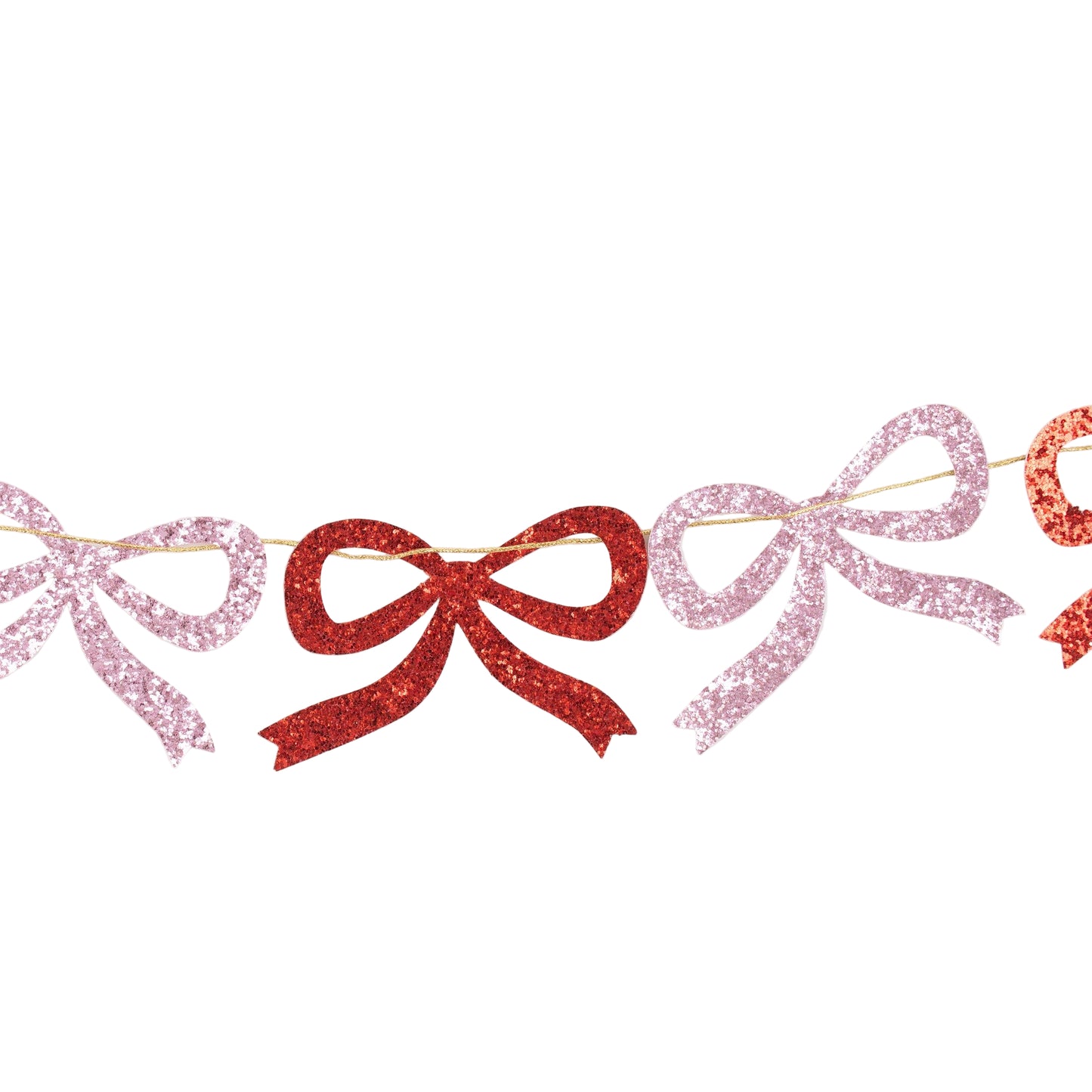 Red & Pink Glitter Bow Garland
