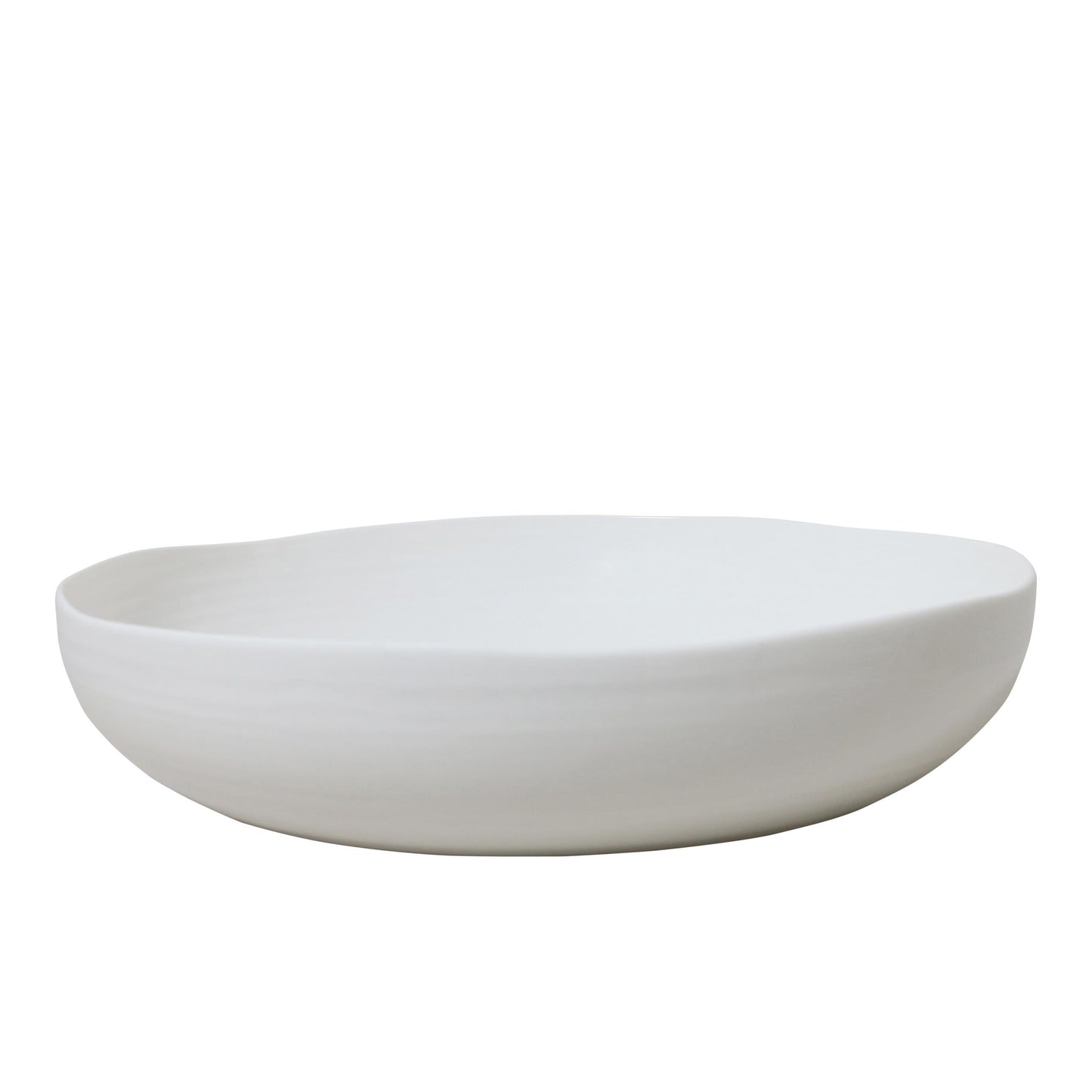 At Home White Shallow Serving Bowl