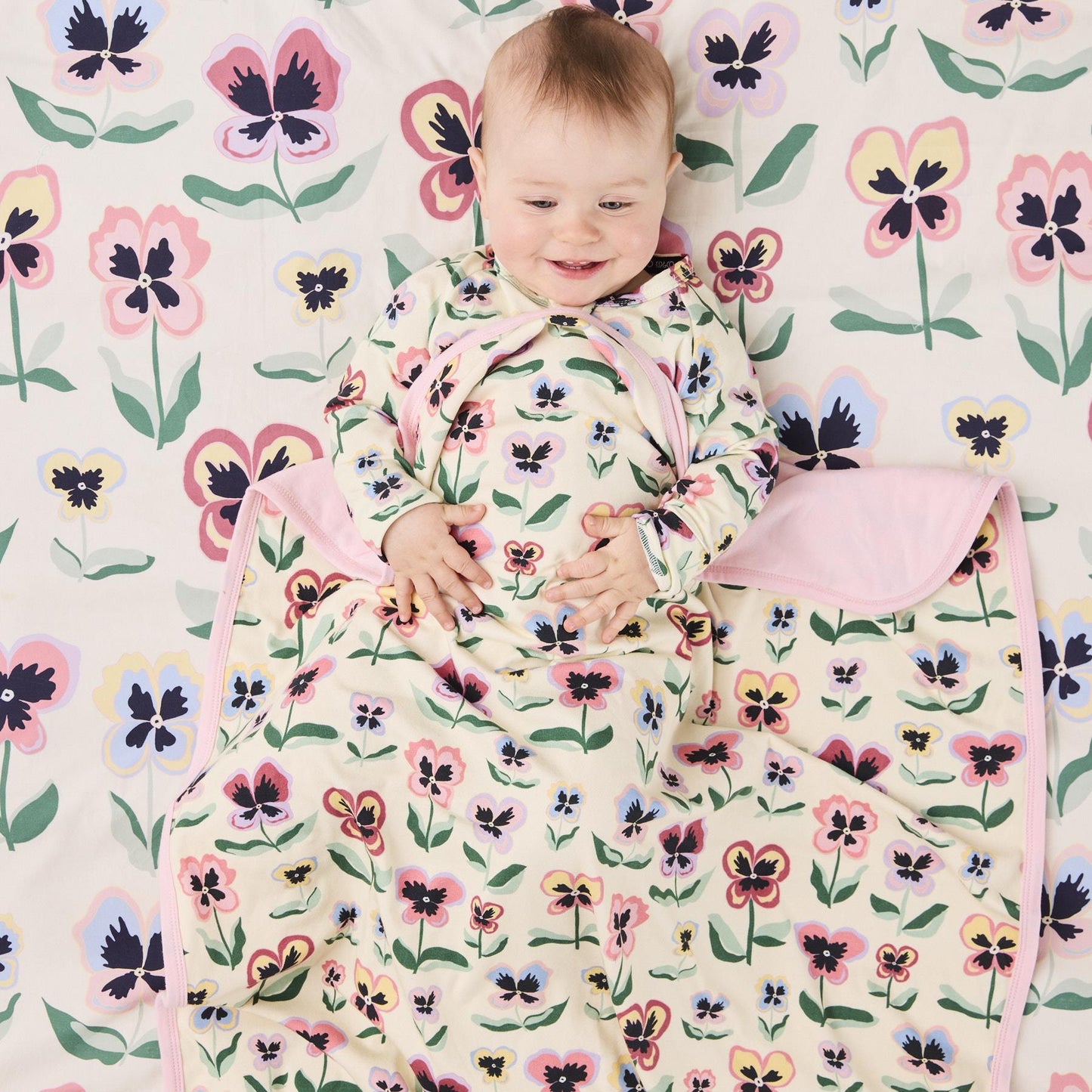 Pretty Pansy Organic Cotton Snuggle Blanket