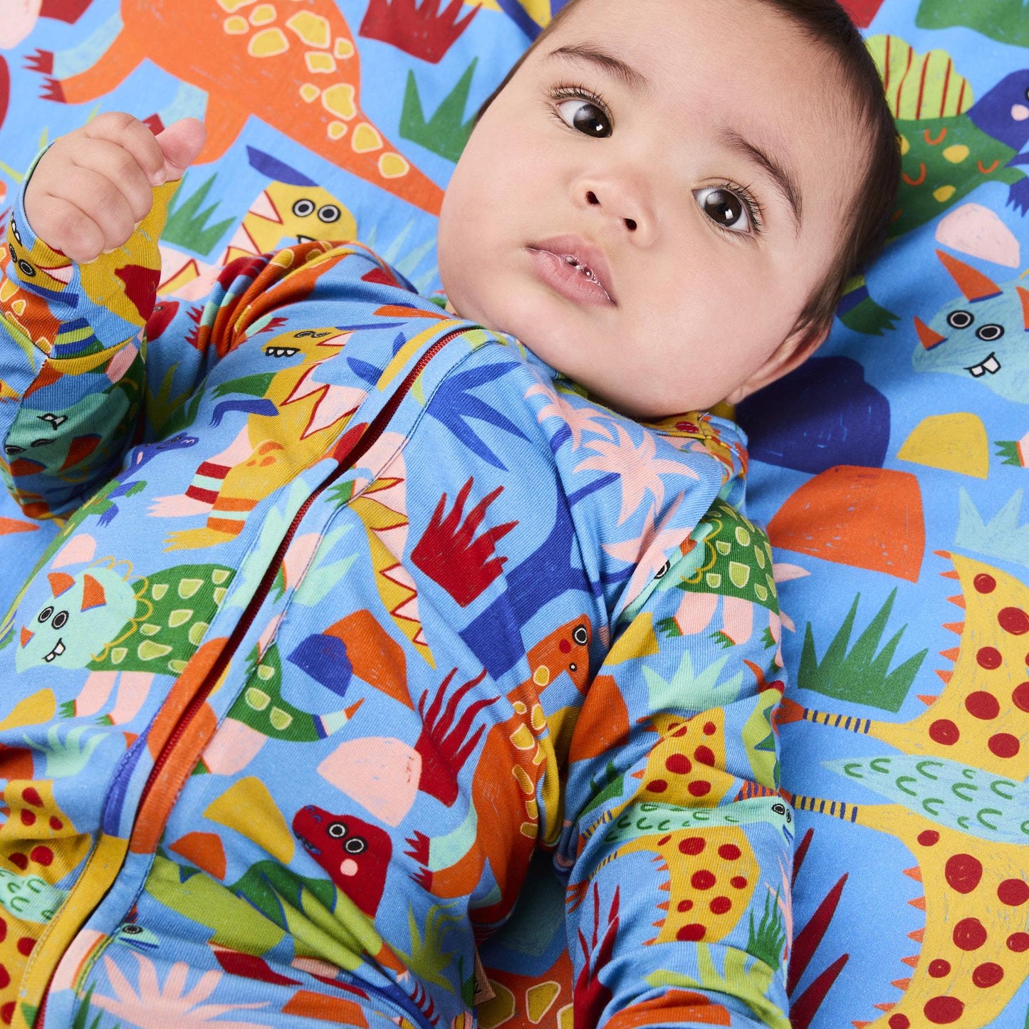 Dinosaur Roar Organic Long Sleeve Zip Romper