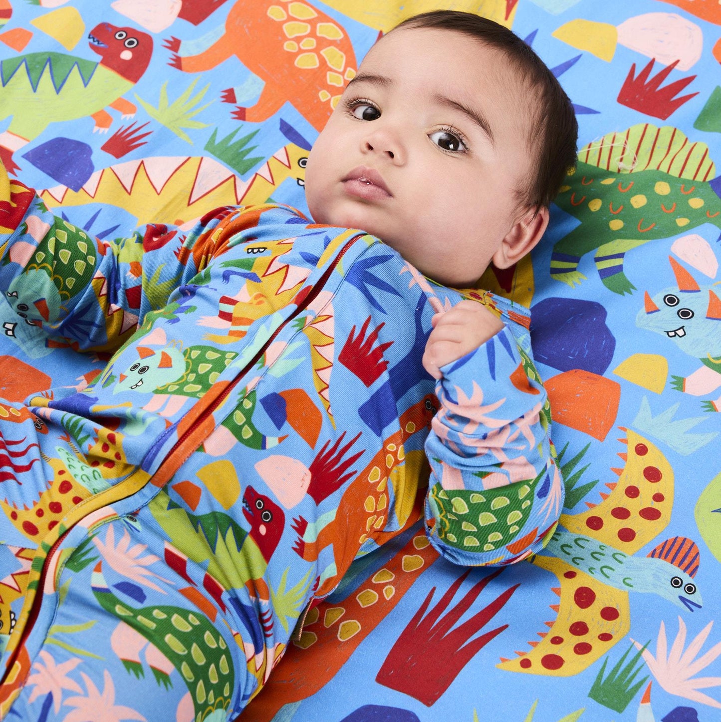 Dinosaur Roar Organic Long Sleeve Zip Romper
