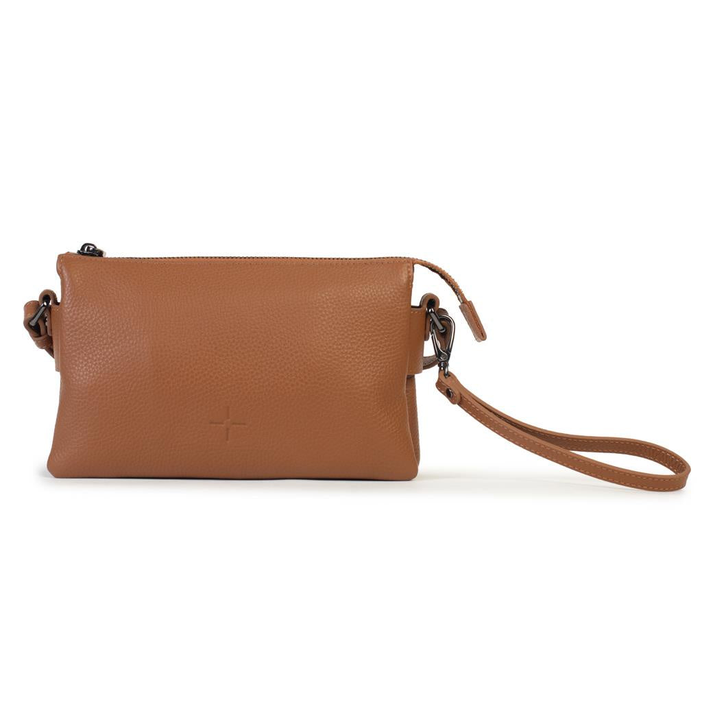 Helena Crossbody Pebbled Tan