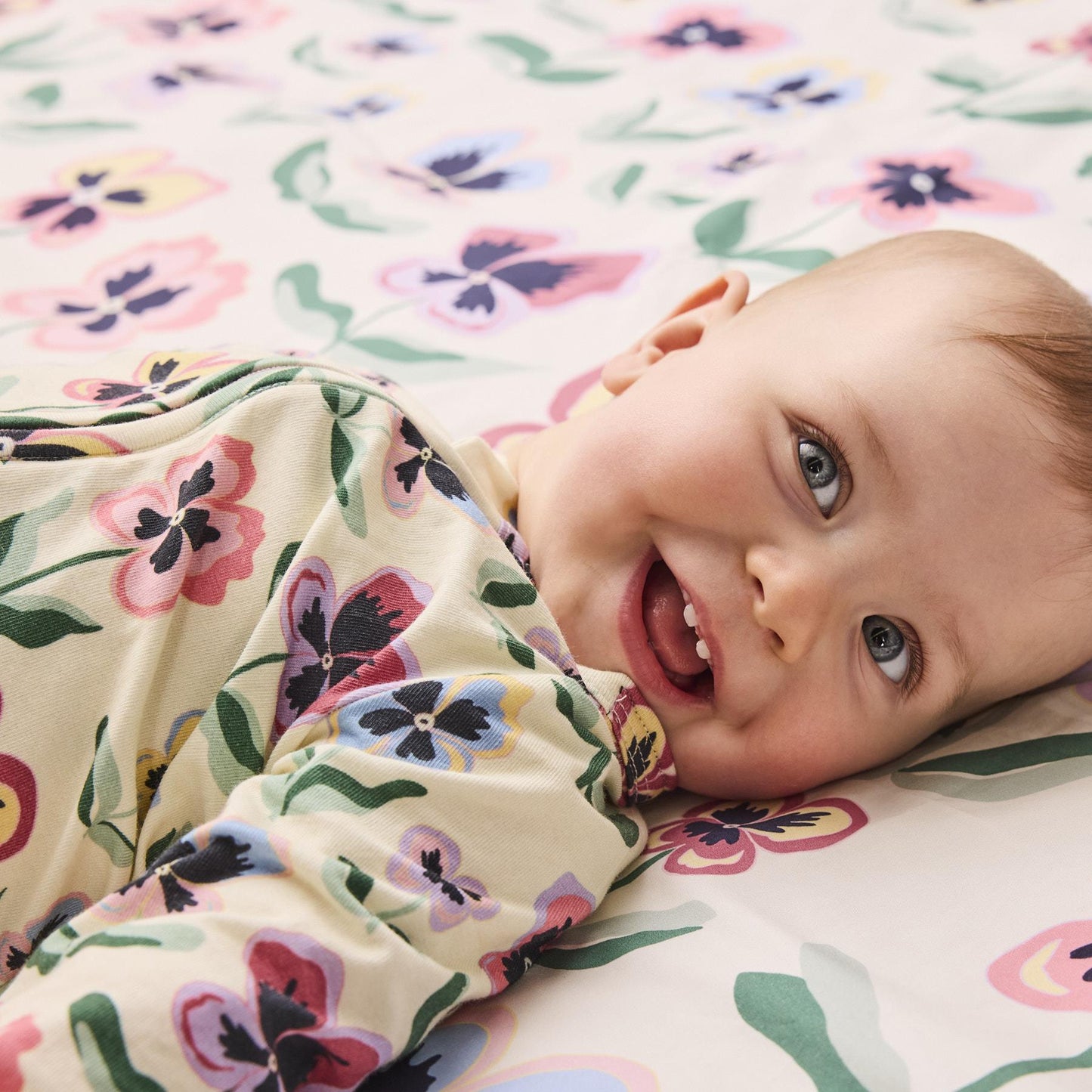 Pretty Pansy Organic Long Sleeve Zip Romper