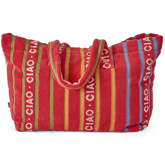 Ciao Stripe Terry Oversized Beach Bag