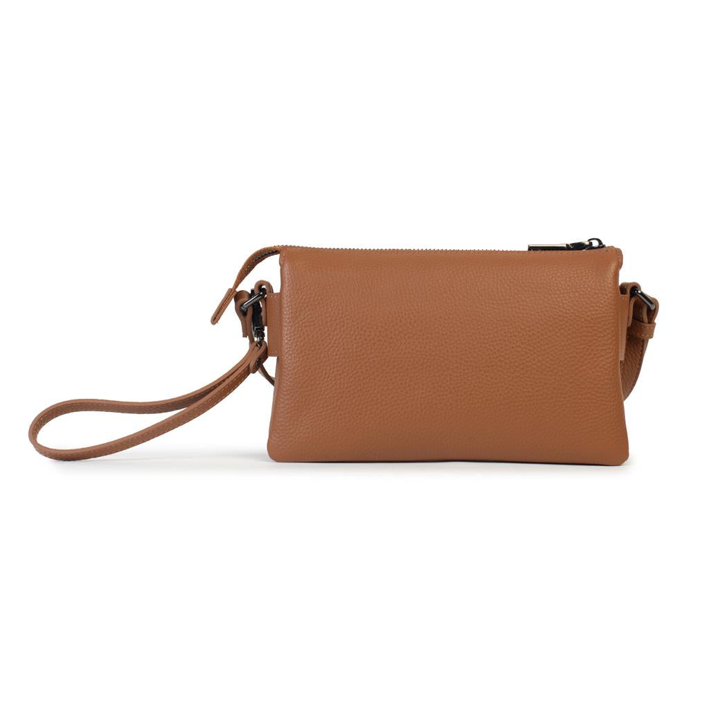 Helena Crossbody Pebbled Tan
