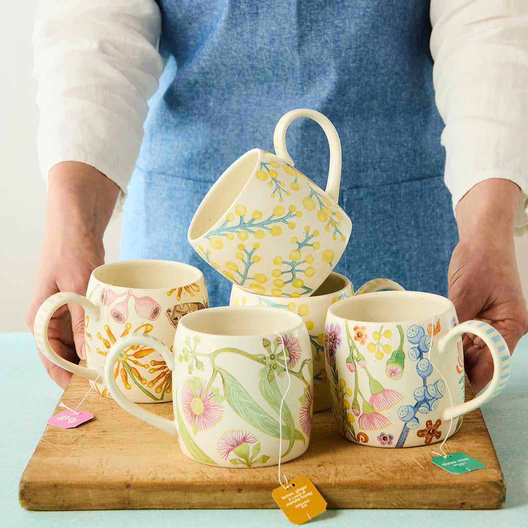 Pink Eucalyptus Buttermilk Mugs Set of 2