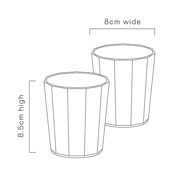 Olive Facet Latte Cups Set of 2