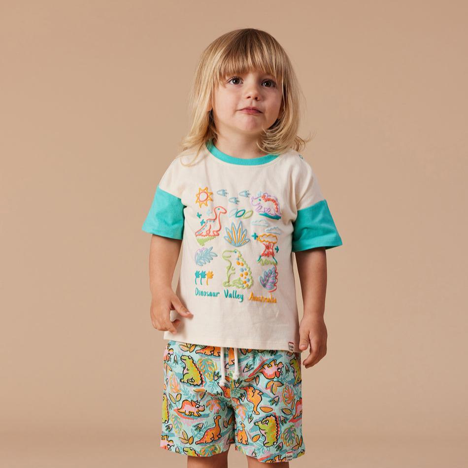 Dinosaur Valley Puff Print Kids T-Shirt