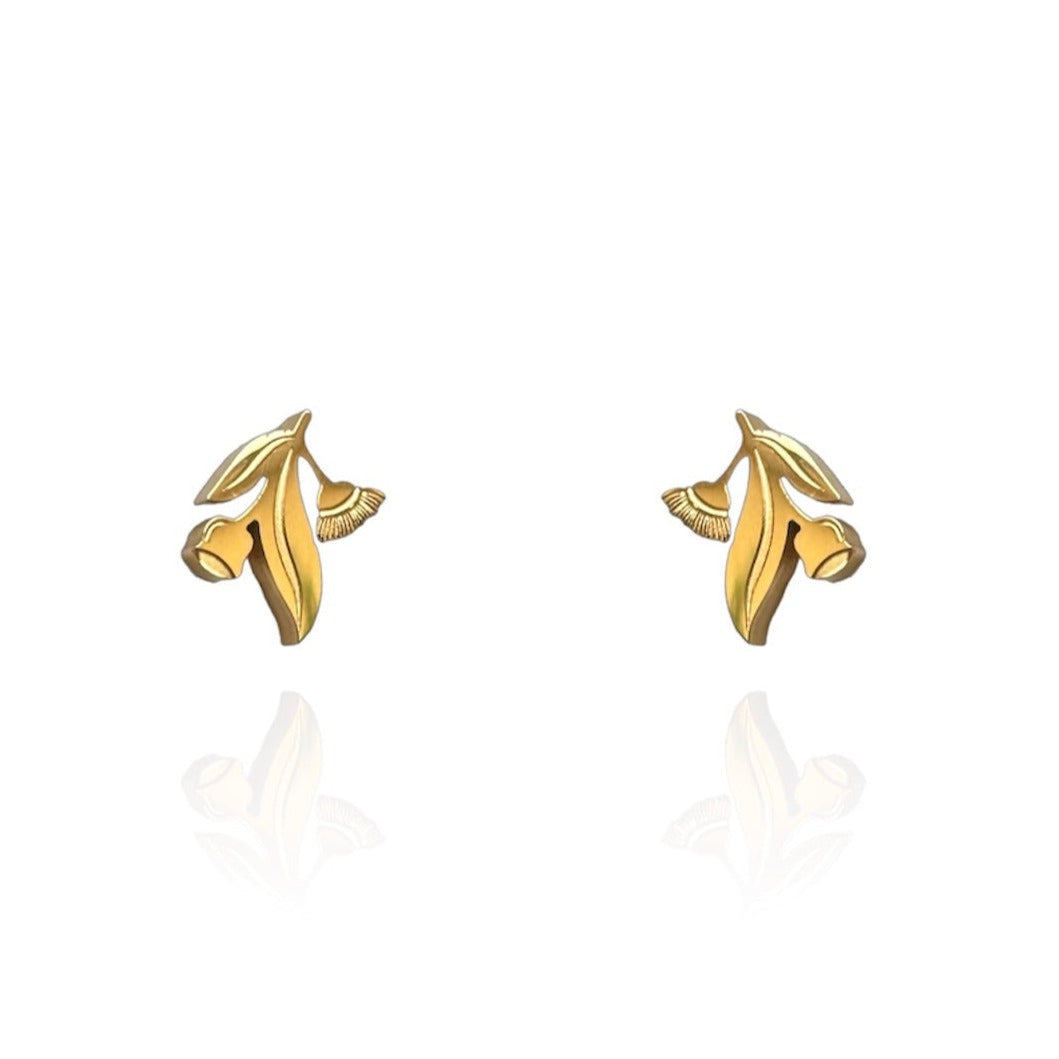 Eucalyptus Leaf Stud Earrings