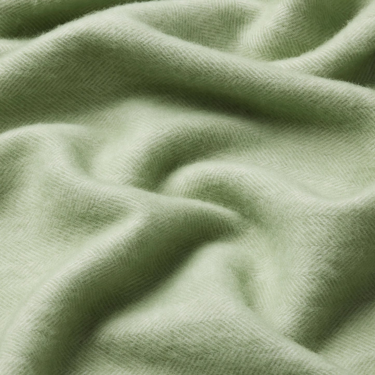 Herringbone Moss Merino Wool Throw