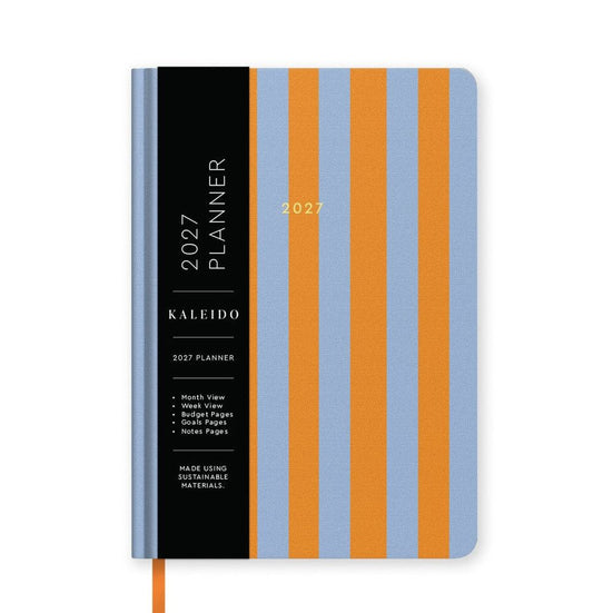 Blue & Orange Stripe A5 Hard Cover 2027 Diary