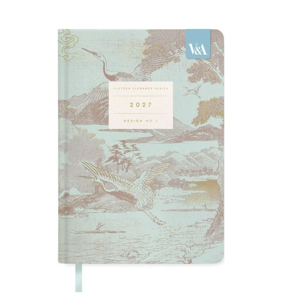 Flying Cranes A5 Fabric Cover 2027 Diary