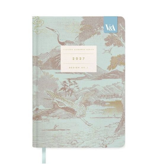 Flying Cranes A5 Fabric Cover 2027 Diary
