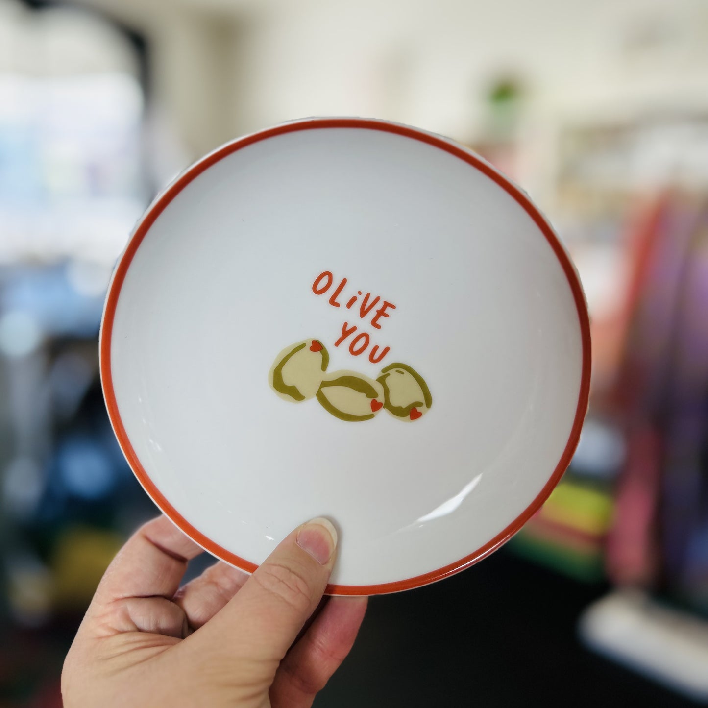 Olive You Ceramic Plate