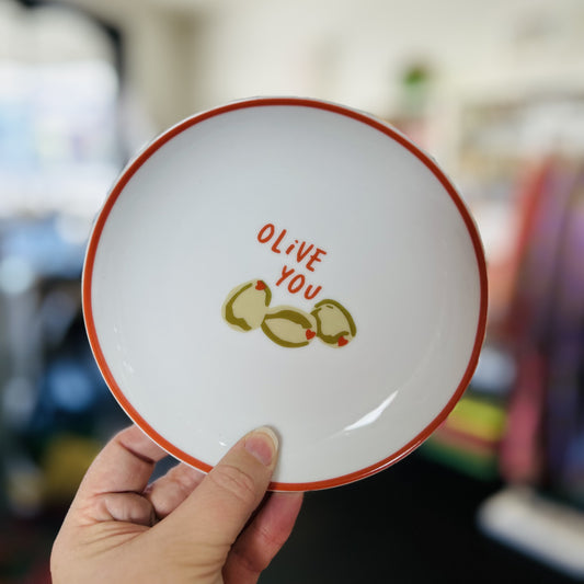 Olive You Ceramic Plate