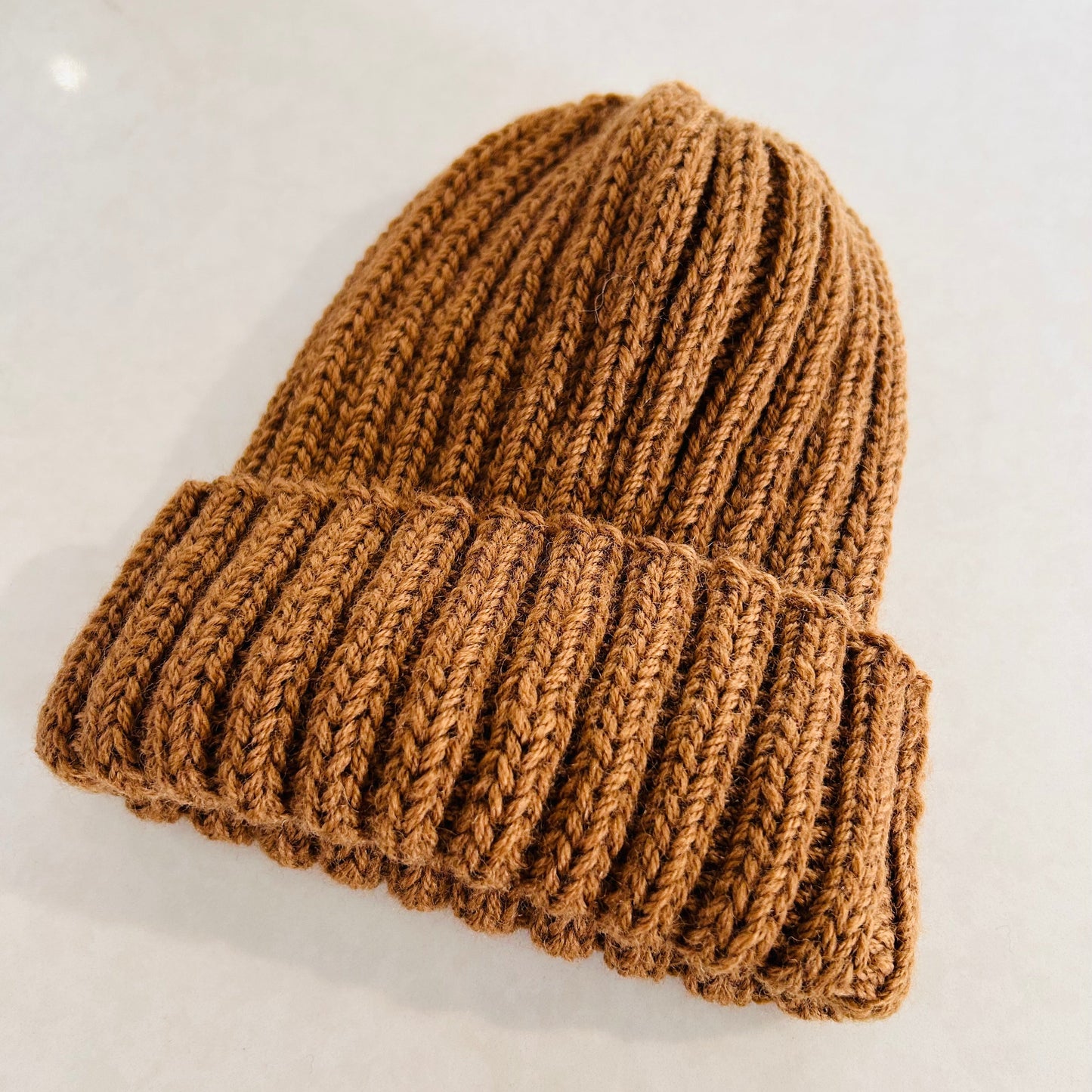 Caramel Hand Knitted Wool Beanie