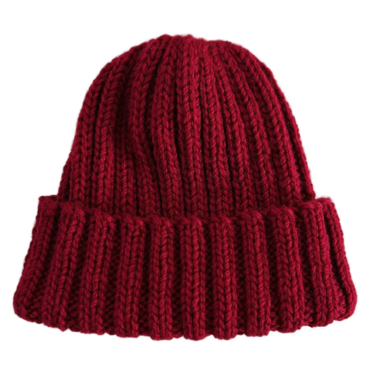 Berry Hand Knitted Wool Beanie