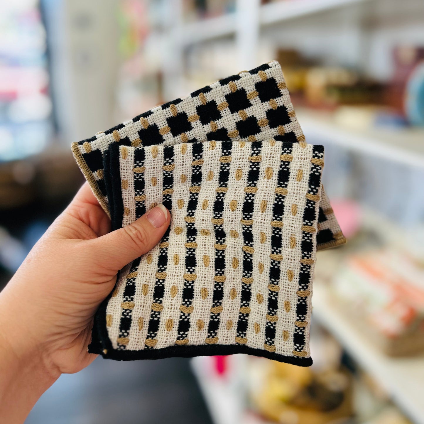 Black Recycled Cotton Dishcloth Set of 2