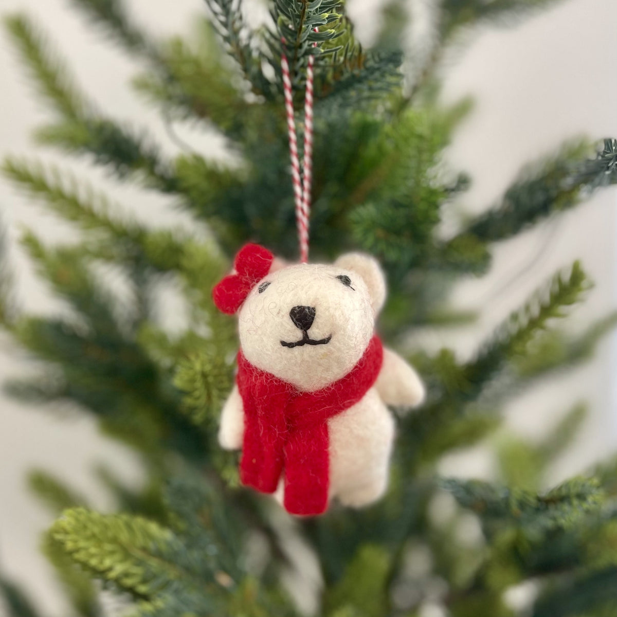 Bear White Wool Decoration