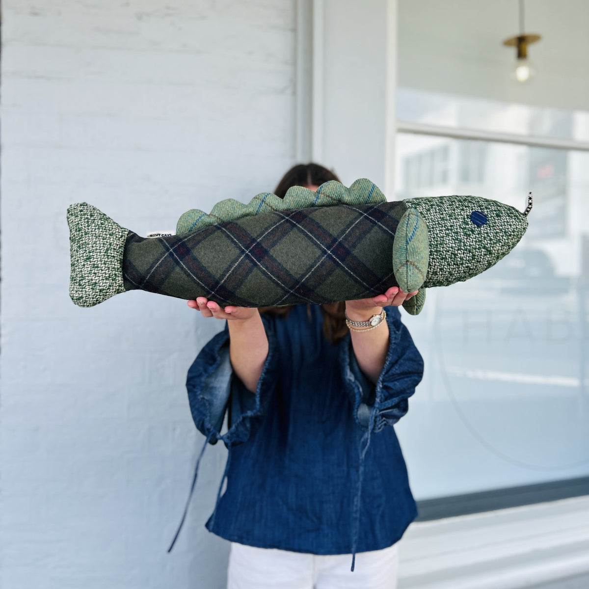 Finny Dark Green Tartan Lucky Fish