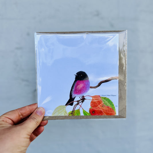 Pink Robin Greeting Card