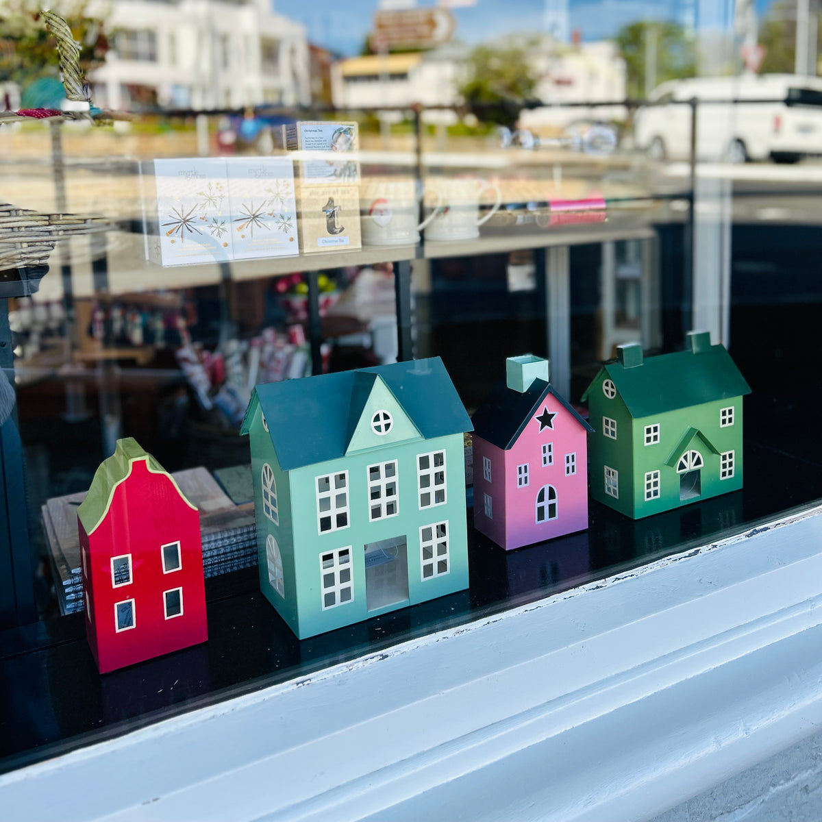 Pink Cottage Hand Painted Metal House