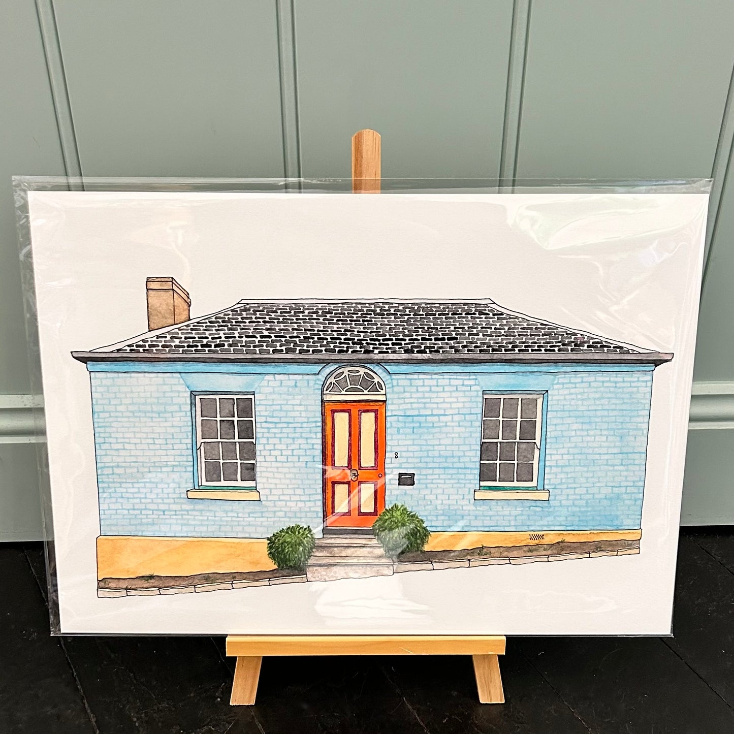 Blue Cottage Art Print