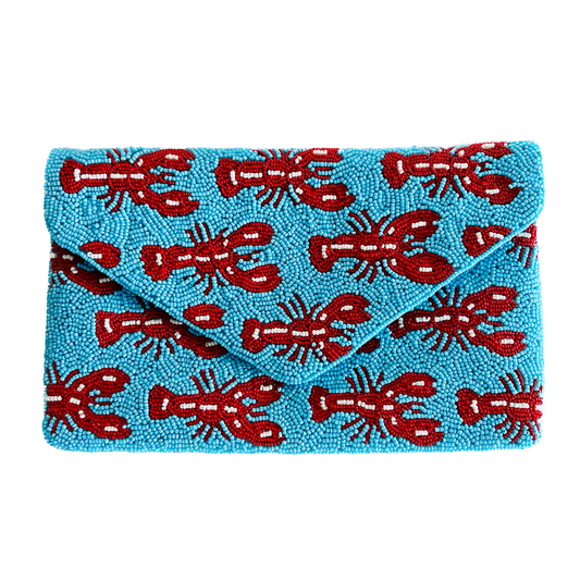 Beaded Clutch Lobster Blue