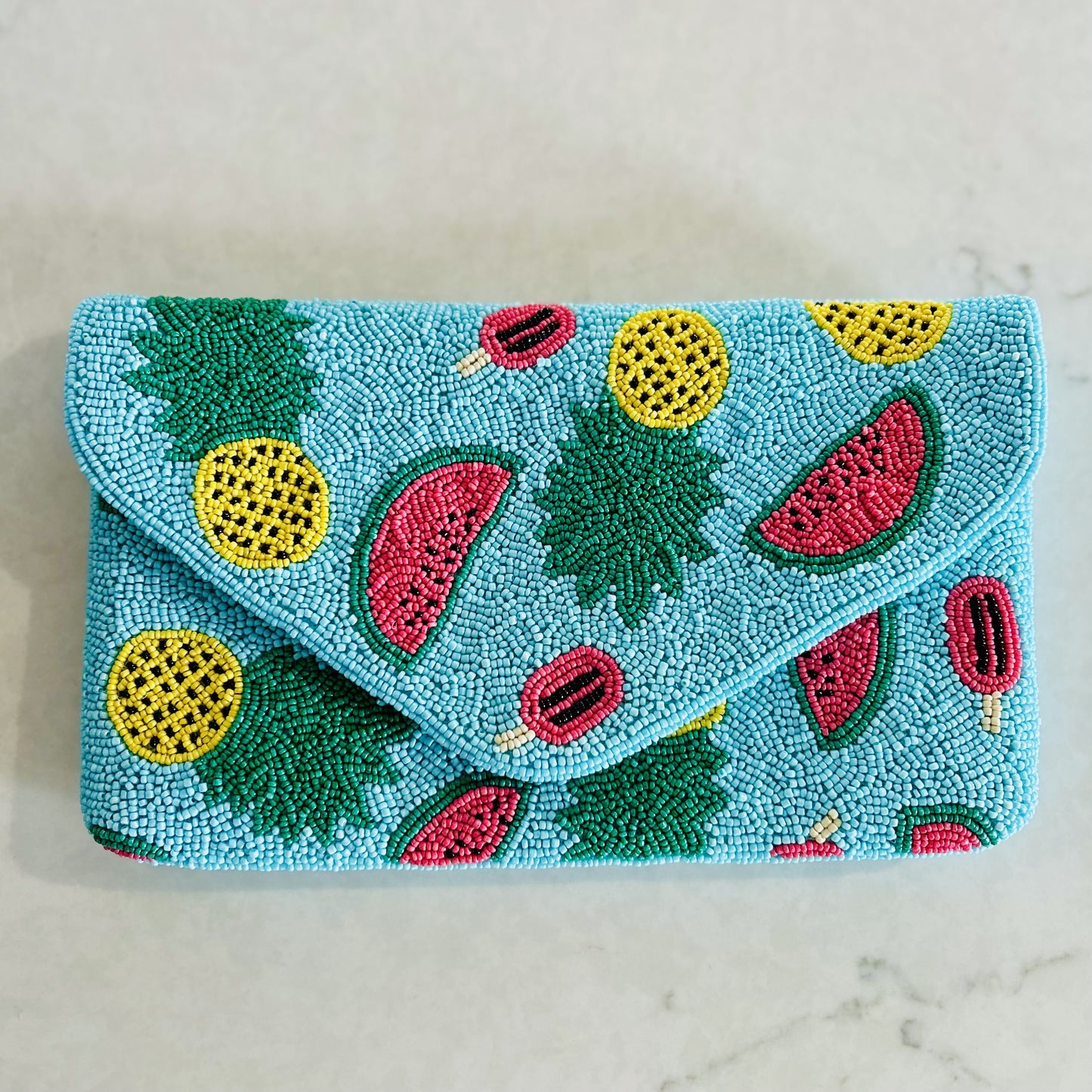 Beaded Clutch Tropical Fruits