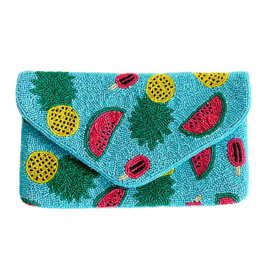 Beaded Clutch Tropical Fruits