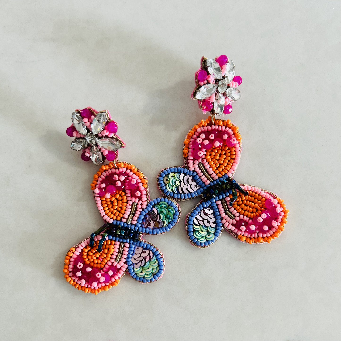 Beaded Earrings Butterfly