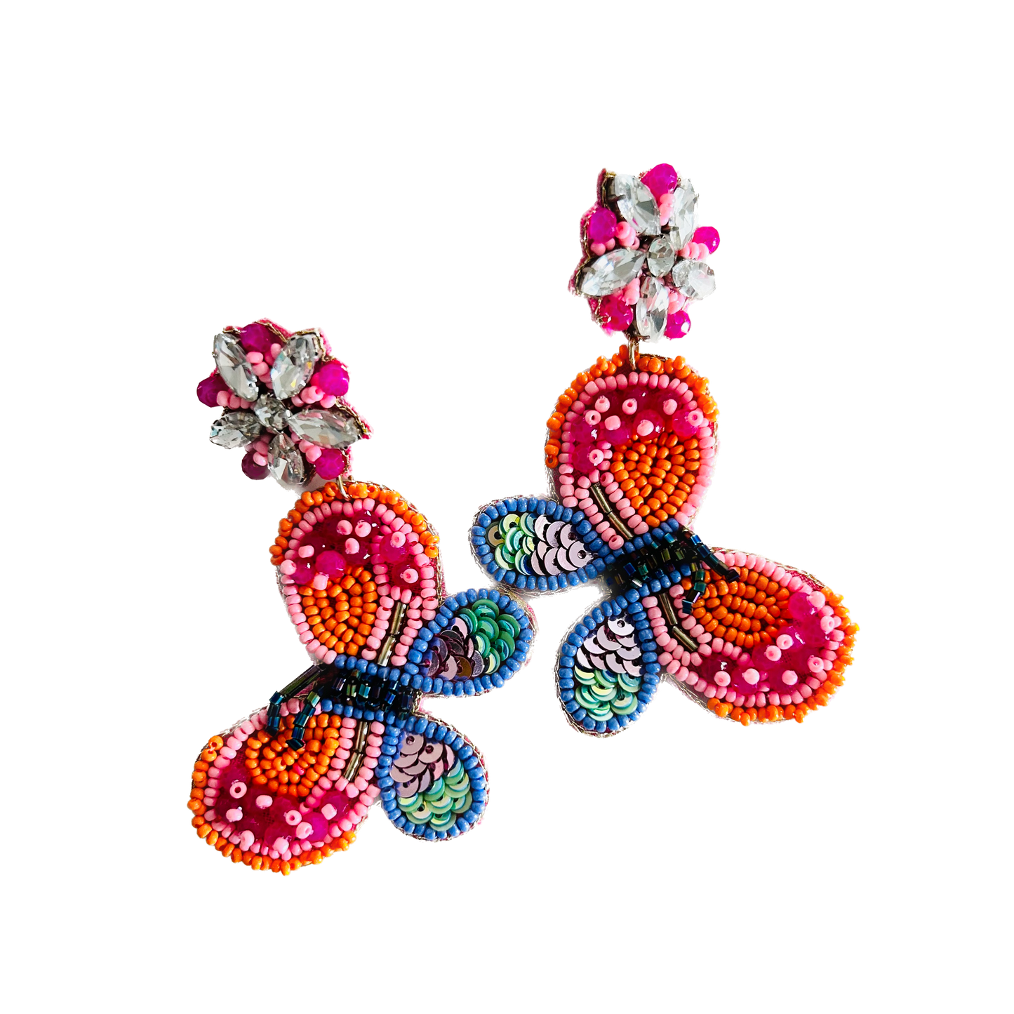 Beaded Earrings Butterfly