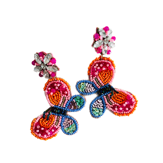 Beaded Earrings Butterfly