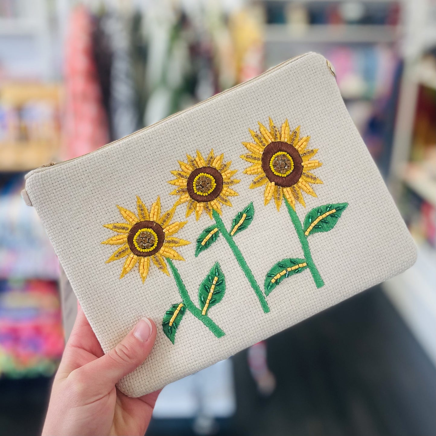 Sunflower Beaded Clutch