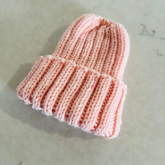 Wool Baby Beanie - Baby Pink