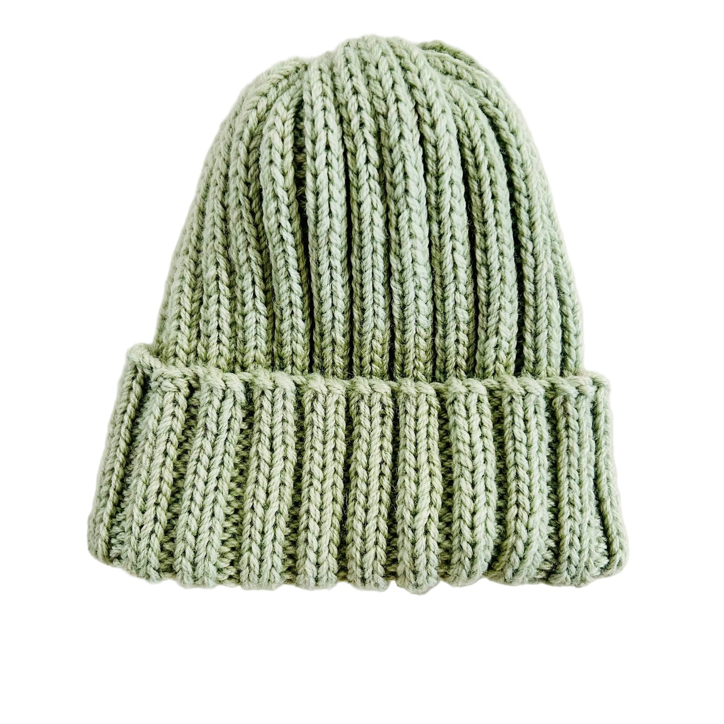 Eucalypt Green Hand Knitted Wool Beanie