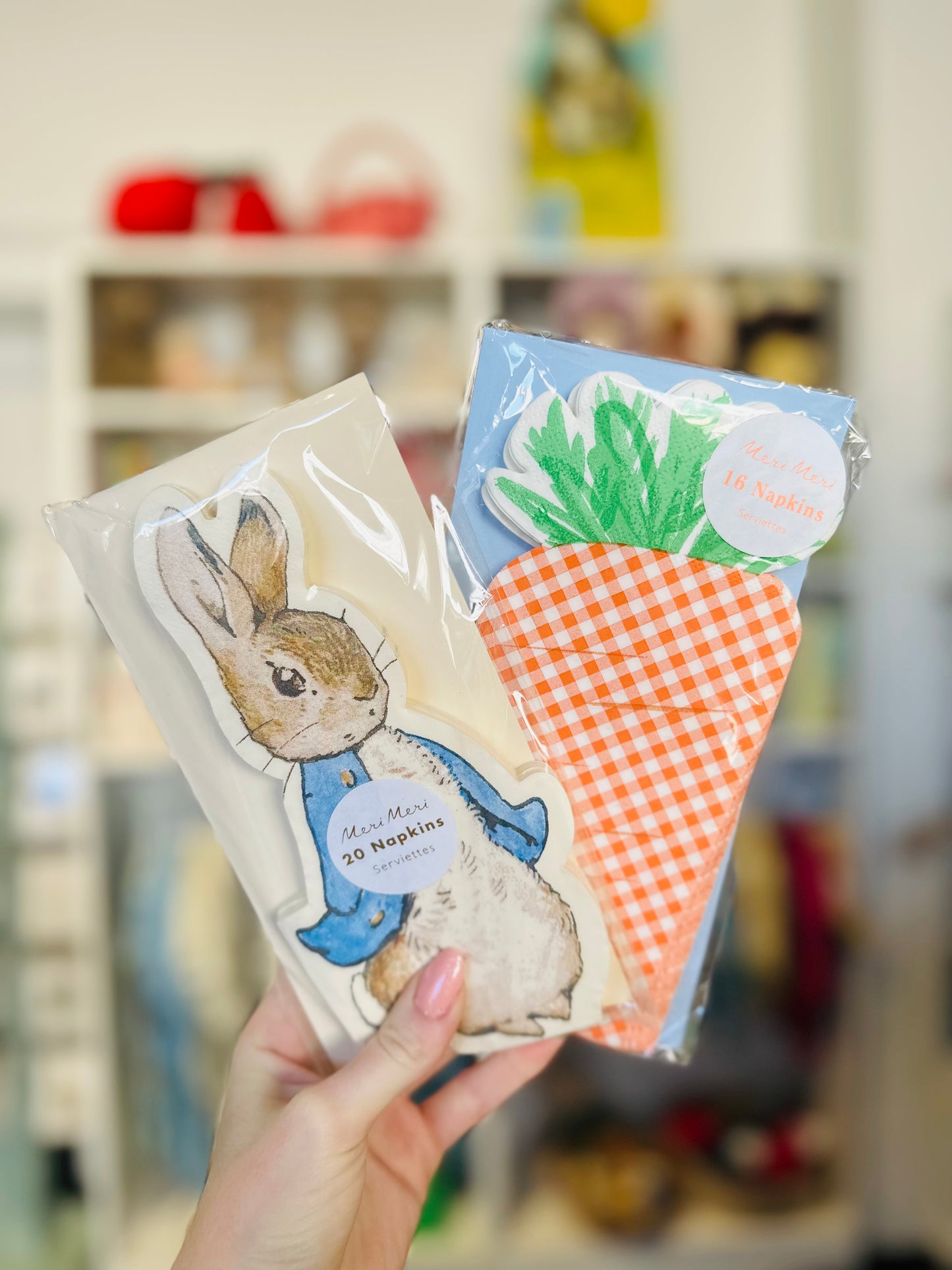 Gingham Carrot Paper Napkins