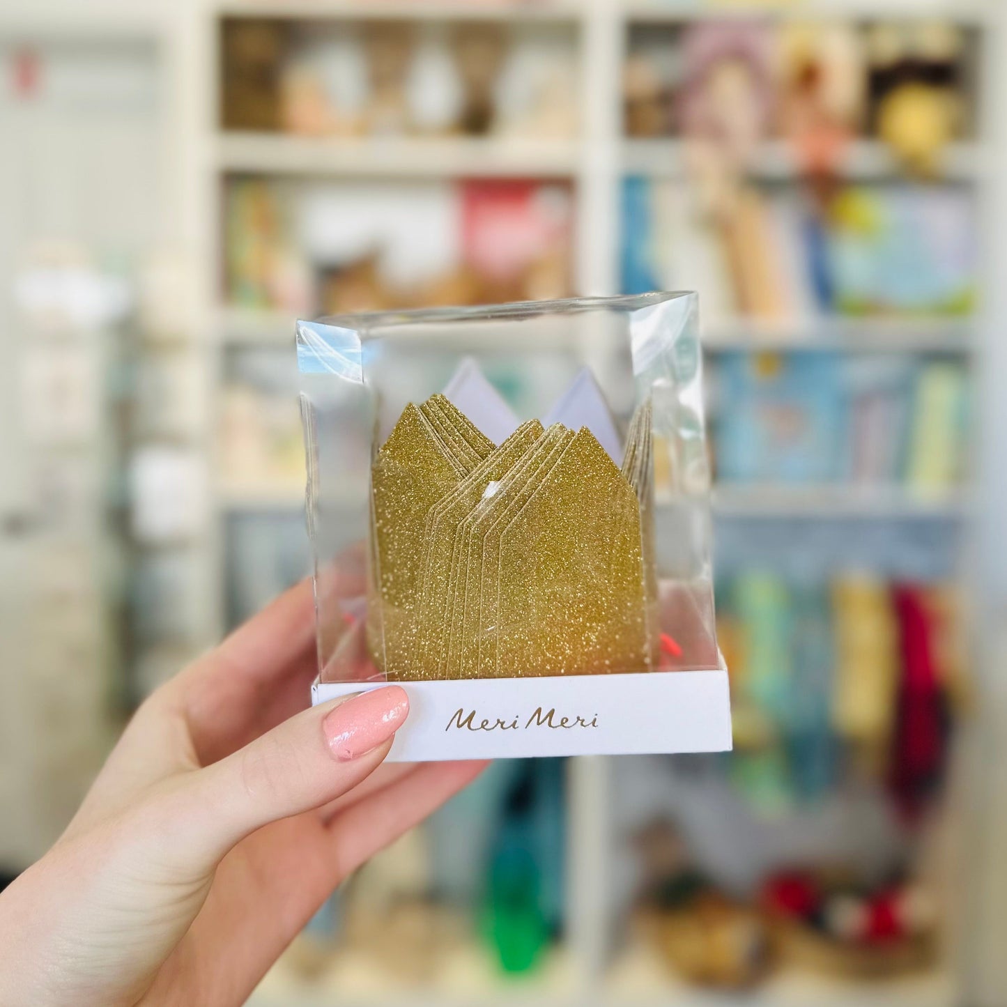 Mini Gold Glitter Crowns Pack of 8