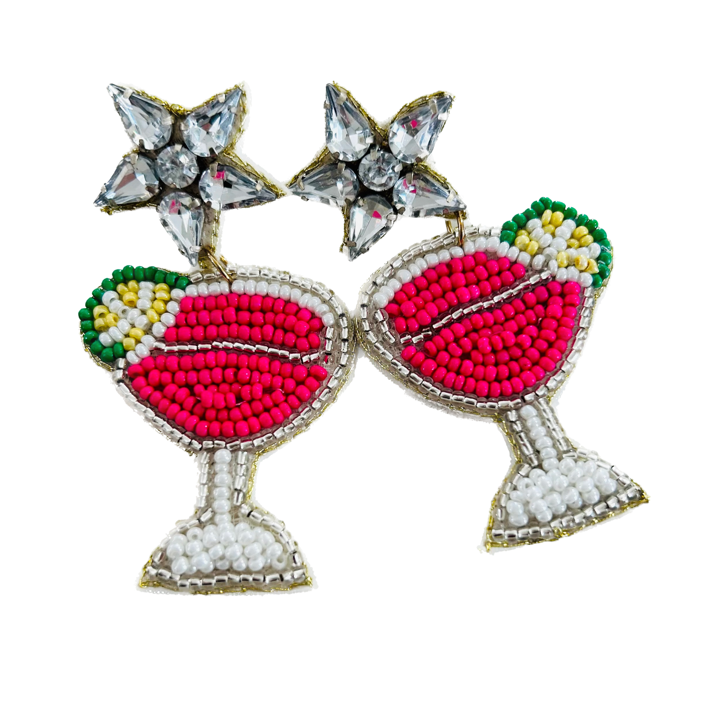 Beaded Earrings Cosmopolitan Cocktail