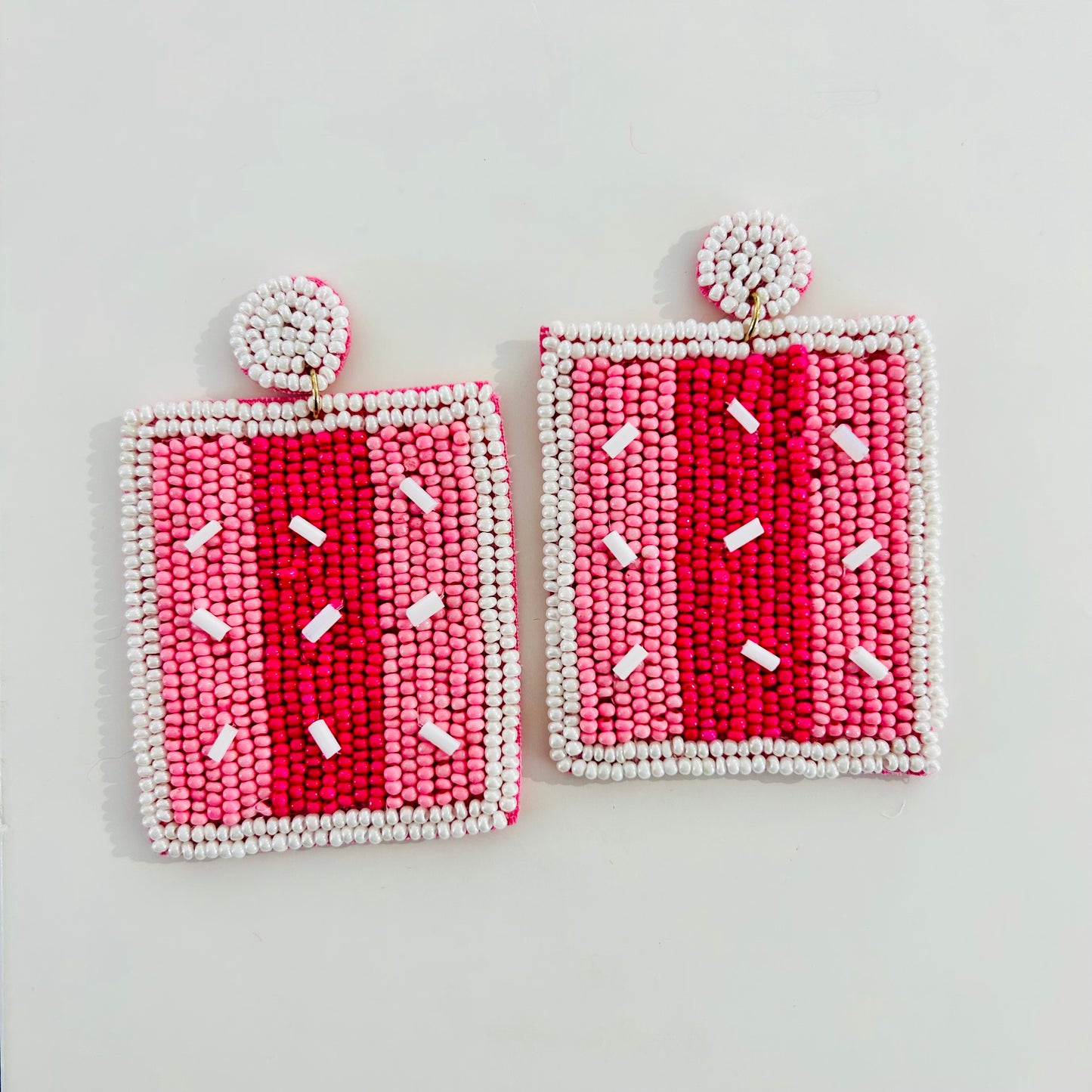 Beaded Earrings Iced Biscuit